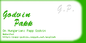 godvin papp business card